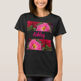 T-Shirt Trendy Floral Pink e Red Aster Flowers