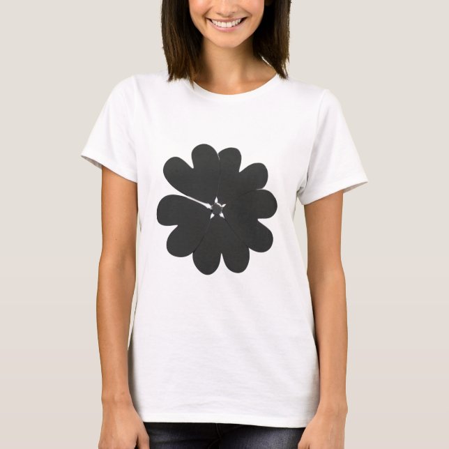 T-Shirt Trendy Silver Metallic Flower (Frente)