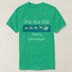 T-shirt Trenó do Papai Noel no Verde