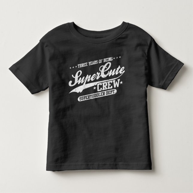 T-shirt Três anos de ser grupo Supercute (aniversário de 3 (Frente)