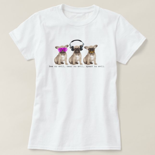 T-shirt Três cães sábios de Bull (Frente do Design)