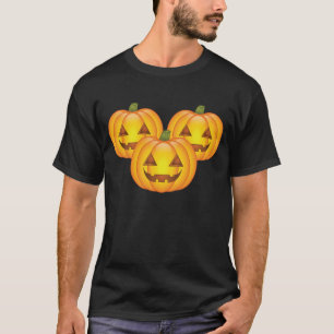 T-shirt Três Cute Halloween Jack O’Lantern Pumpkins