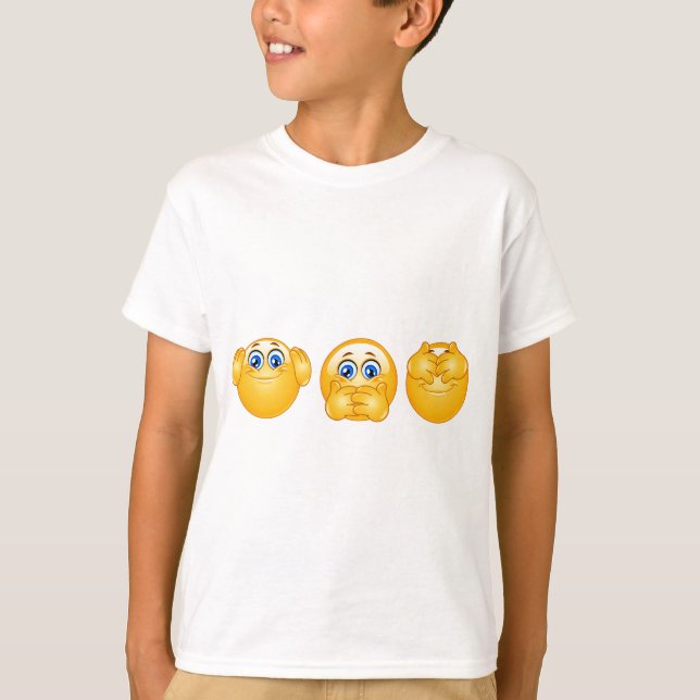 T-shirt três emojis sábios (Frente)