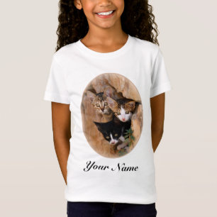 T-shirt Três gatinhos lindos e curiosos