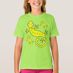 T-shirt Três lagartos abstratos do amarelo