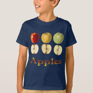 T-shirt Três Maçãs ~ Fruta Botânica ~ Qualquer Cor Traseir
