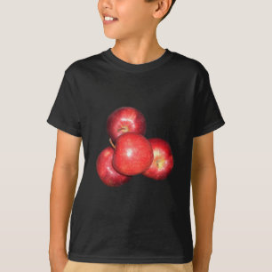T-shirt Três Maçãs Vermelhas: Vibrante Trio Delight