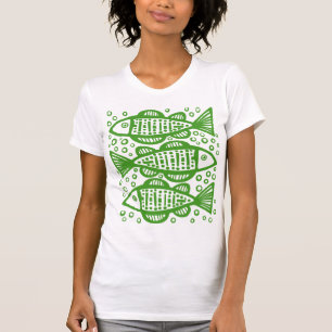 T-shirt Três peixes - verde do abacate
