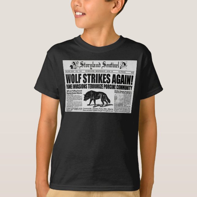 T-shirt Três porcos pequenos (Frente)