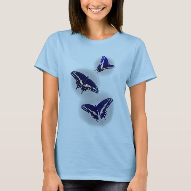 T-shirt Três Swallowtail preto (Frente)