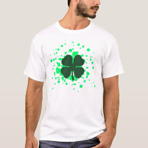 T-shirt trevo de quatro folhas. bolhas.
