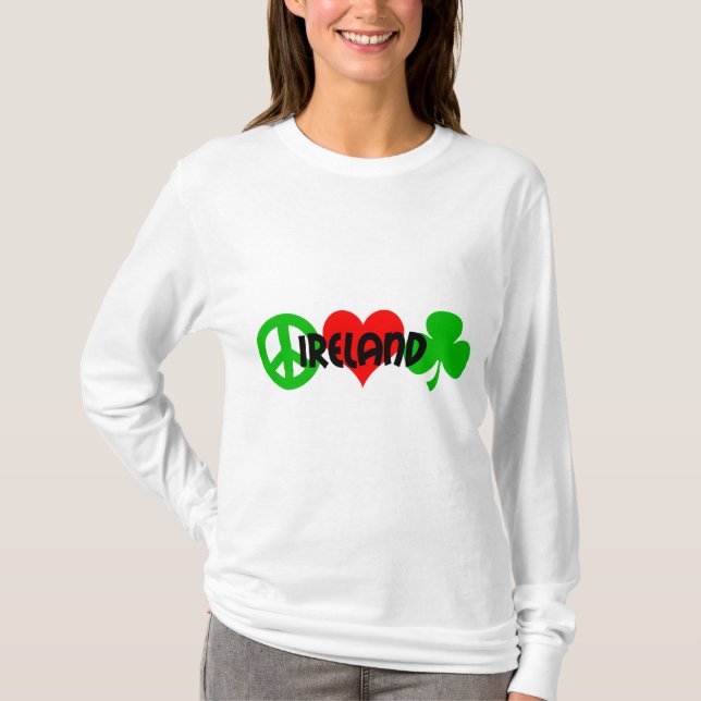 T-shirt Trevo do amor da paz (Frente)