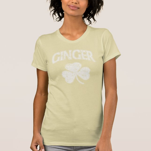 T-shirt Trevo irlandês do gengibre (Frente)