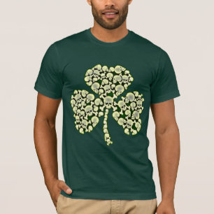 T-shirt Trevo irlandês legal dos crânios