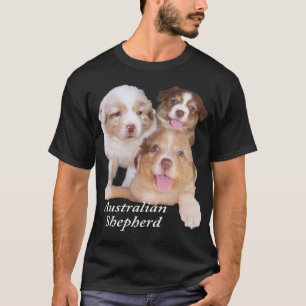 T-shirt Tri & filhotes de cachorro vermelhos vermelhos do