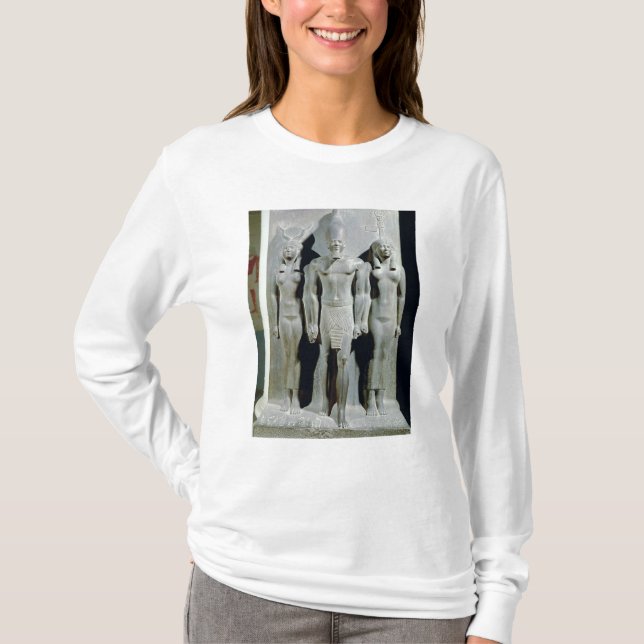 T-shirt Tríade de Menkaure com a deusa Hathor (Frente)