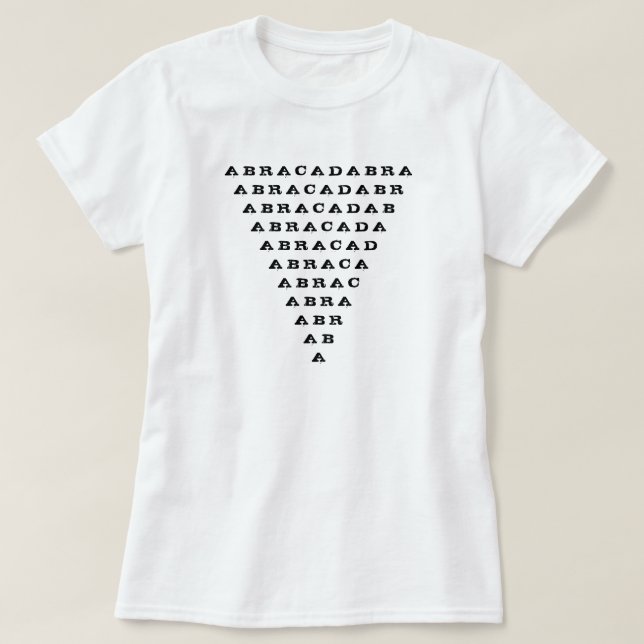 T-shirt triângulo abracadabra invertido (Frente do Design)
