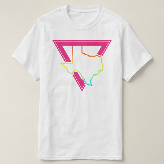 T-shirt triângulo rosa texas (Frente do Design)