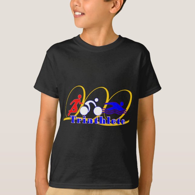 T-shirt Triathlete - funcione a natação da bicicleta (Frente)