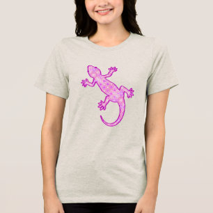 T-shirt Tribal batik Gecko - orquídea e casca rosa