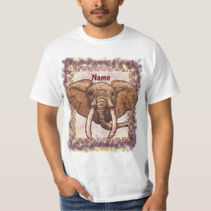 T-shirt tribal do elefante do Sepia