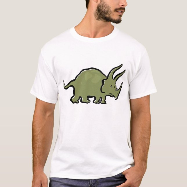 T-shirt triceratops que veste vidros (Frente)