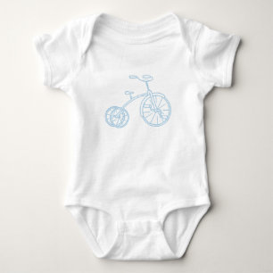 T-shirt Triciclo de Azul-Bebê-Vintage-Cujo