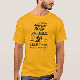 T-shirt trilha dos anos 70 & poster lisos da motocicleta