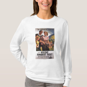 T-shirt Trio da família em economias do Runabout do