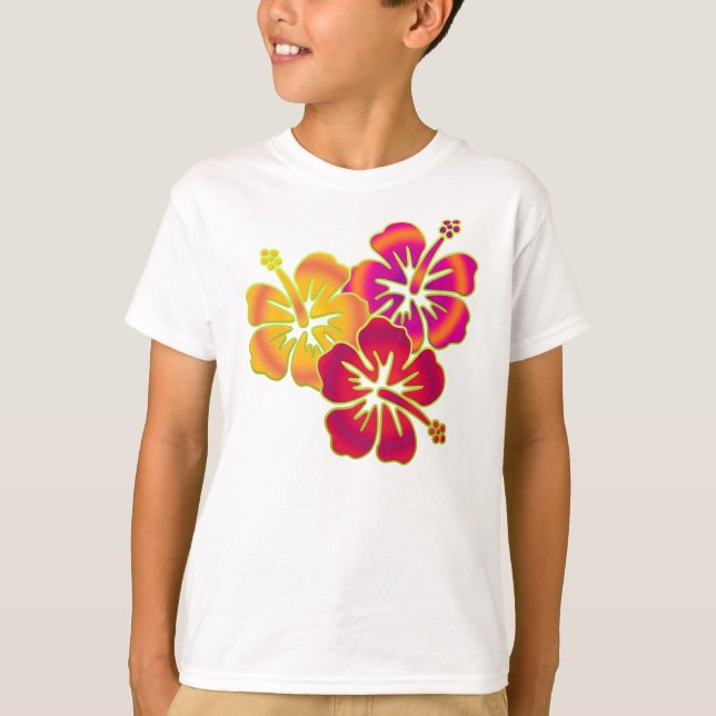 T-shirt trio de hibisco (Frente)