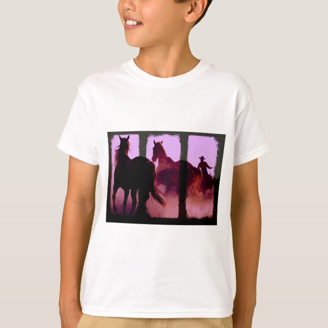 T-shirt Triptych de Cavalo Selvagem (Frente)