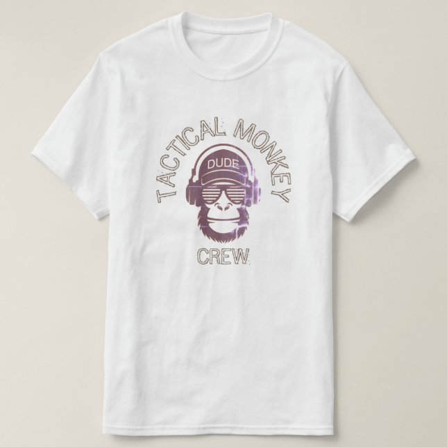 T-SHIRT TRIPULAÇÃO DE MACACOS TÁTICOS (Frente do Design)