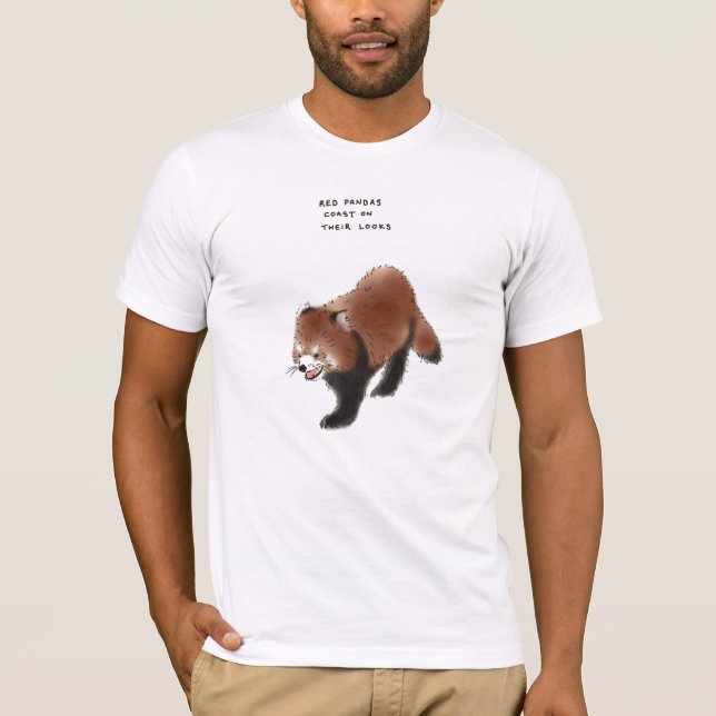 T-shirt trivialidade da panda vermelha (Frente)