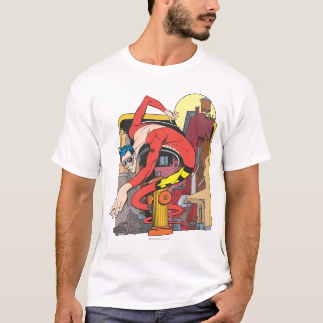 T-shirt Trocas de forma de homem plástico na cidade (Frente)