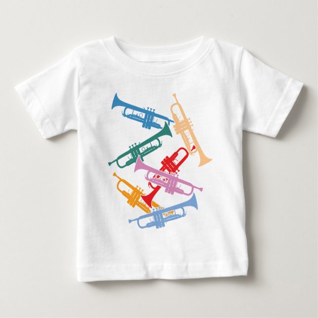 T-shirt Trombetas coloridas (Frente)