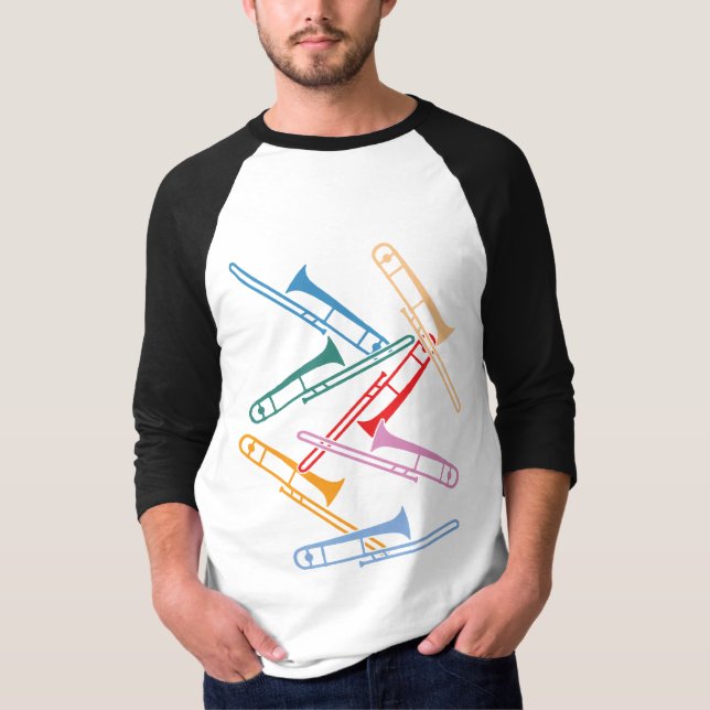 T-shirt Trombones Coloridos (Frente)