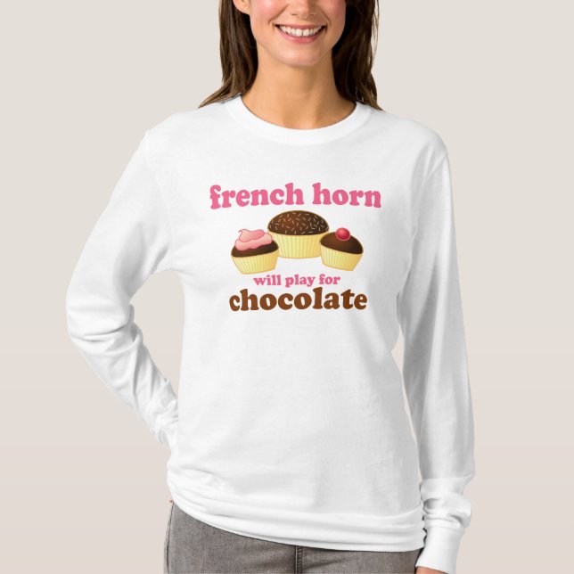 T-shirt Trompa francesa do chocolate (Frente)
