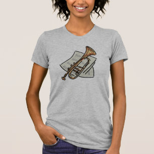 T-shirt trompete e partitura