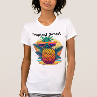 T-Shirt Tropical de Ananás Sunset