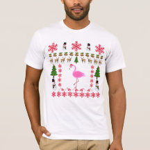 T-shirt tropical de Papai Noel do flamingo do
