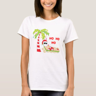 T-shirt tropical do flamingo da árvore de Natal