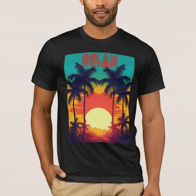 T-Shirt Tropical Tropical na moda RELAX (Frente)