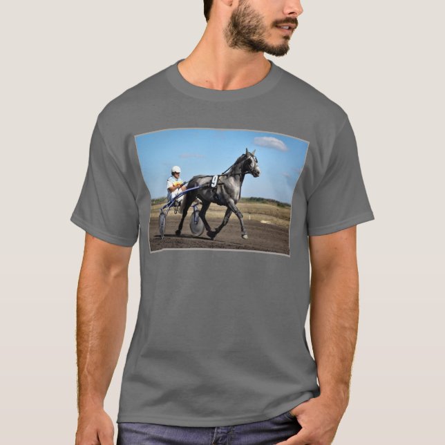 T-shirt Trotador do cinza de Olev (Frente)