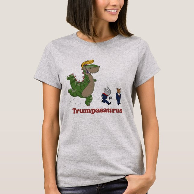 T-shirt Trumpasaurus - Design Anti-Trump - - Político. (Frente)