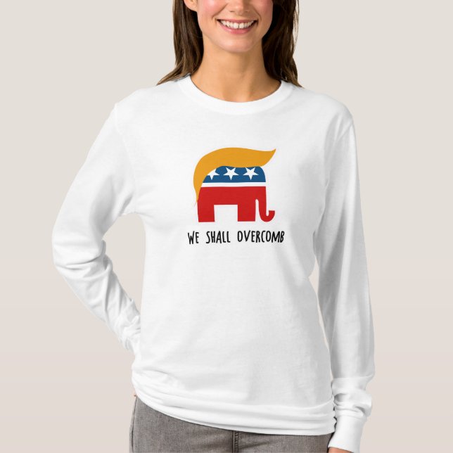 T-shirt Trumplican - nós devemos Overcomb (Frente)