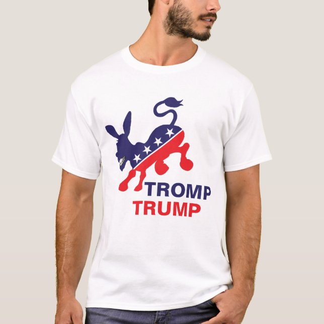 T-shirt Trunfo de Tromp que retrocede o asno Democrática (Frente)