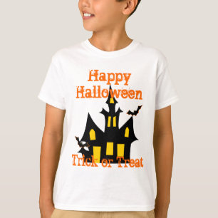 T-shirt truque de casa assombrado ou travessura