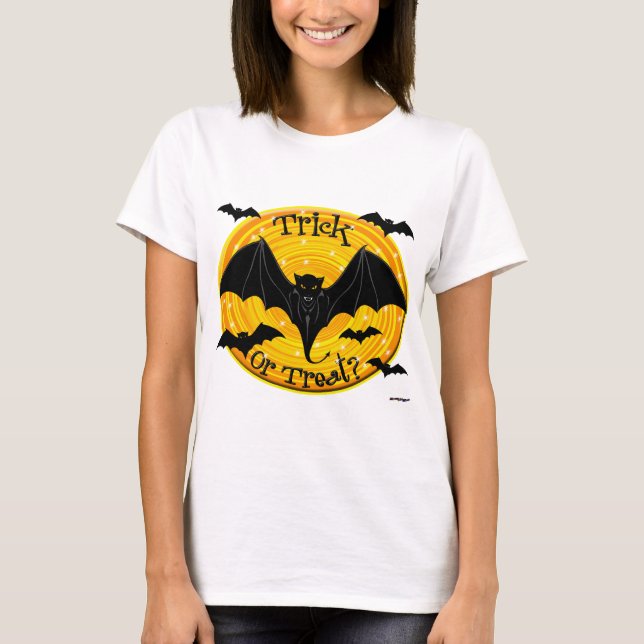 T-shirt Truque Ou Tratar? Bats Assustadores (Frente)