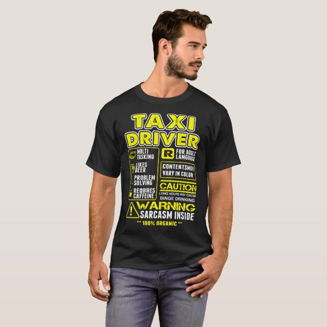 T-shirt Tshirt a multitarefas do taxista (Frente Completa)
