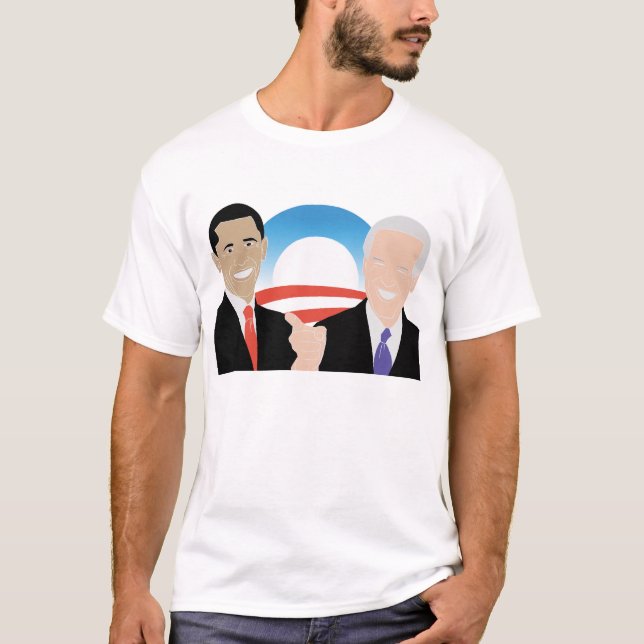 T-shirt Tshirt básico de Obama Biden '08 (Frente)